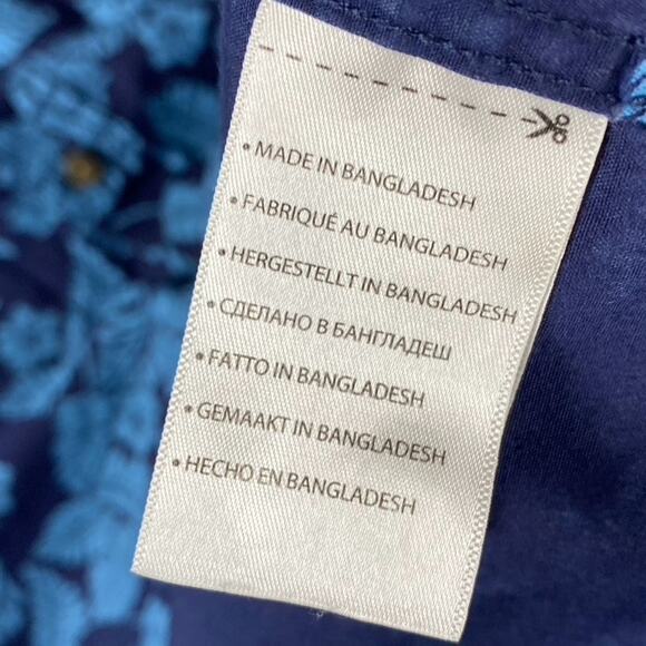 HB Button Shirt Men's 4XL Blue Floral Print Resort Vacation Causal - Picture 7 of 8